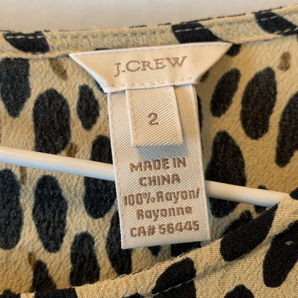 J Crew Leopard Print Rayon Size 2 Blouse - Picture 2 of 9